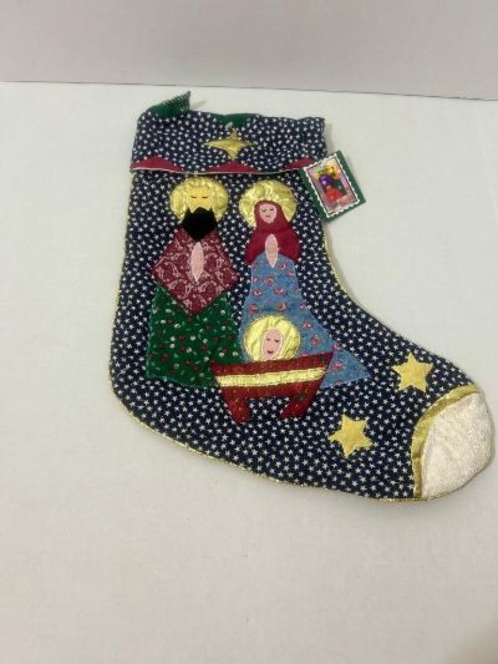New Away In the Manager Nativity Christmas Stocking Vintage